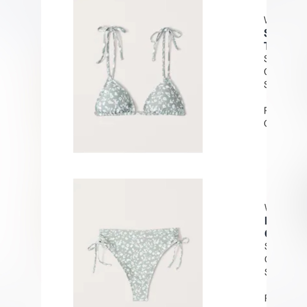 Abercrombie size small floral bikini